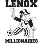Lenox teams are called the Millionaires, but they don?t have an official logo or a costumed mascot. This one was created by a student. 